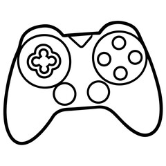 Stylized Line Art of a Heart-Themed Game Controller