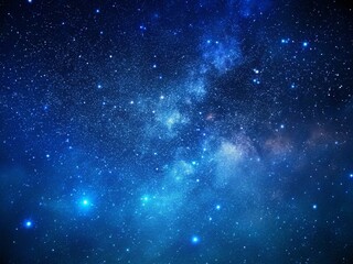 Fototapeta premium Stunning Dark Blue Night Sky Stock Photo: Starry Space Background, Generative AI