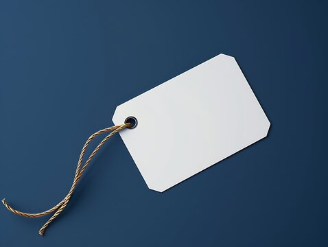 a white tag with a string