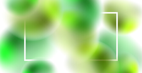 Green Gradient Circle Background With White Frame. Abstract Business Wallpaper. Vibrant. Vector Illustration