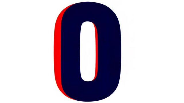 Number zero with glitch effect video.