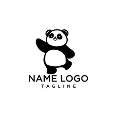 This logo features a panda with a waving hand pose, giving the impression of being friendly, warm, and welcoming. Suitable for brands that focus on family, children, or community.