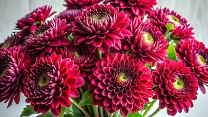 Stunning Maroon Flower Bouquet, Isolated Blooming Flowers, Rich Burgundy Floral Arrangement, Elegant Botanical Photography
