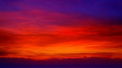 Fototapeta premium Navy blue red abstract background. Scarlet sunset in the clouds. Colorful sunset background with copy space for design. Violet red gradient.