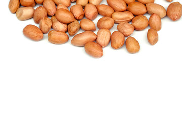 Peanuts isolated on white background.