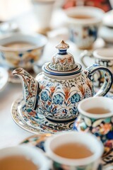 Ornate Ramadan Tea Set Close-Up