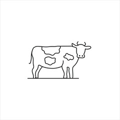 cow icon logo flat design simple abstract