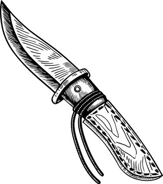 knife sketch black and white clip art preview