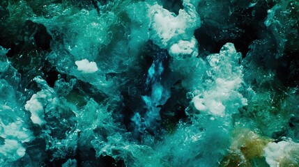 Obraz premium Abstract teal and white fluid explosion