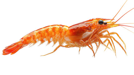 Succulent Shrimp: A delectable, vibrant, and cooked shrimp isolated