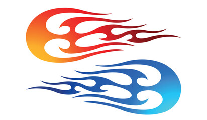 Speed flame sports car decal vinyl sticker. Racing car tribal fire flames vector art graphic. Side vehicle decoration for car, auto, truck, boat, suv, motorcycle.