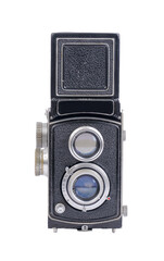 Twin Lens Reflex Cameras Isolated On White Background
