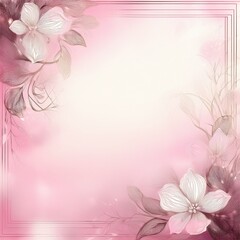 Obraz premium Abstract border frame of flowers in the corner of the image with space for text, blur and fade