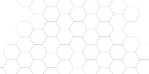 Fototapeta premium Abstract Vector seamless 3d creative white hexagons backdrop background. geometric white grid emboss hexagonal background, technology mesh cell seamless pattern.