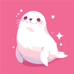 Vector and cute illustration of a sea seal
