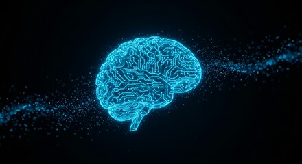 Glowing Digital Brain Illustration