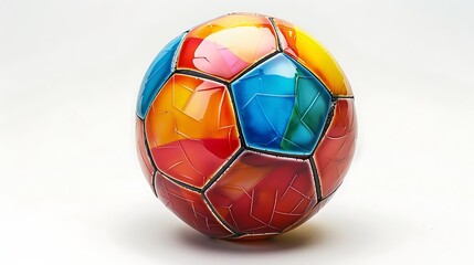 Fototapeta premium a colorful football ball on a white background