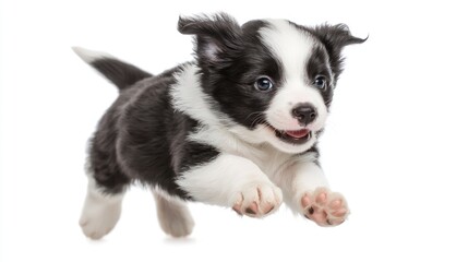 Fototapeta premium Playful Border Collie Puppy Running