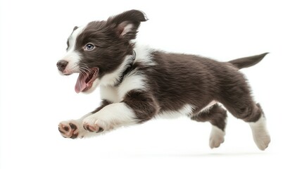 Fototapeta premium Playful Border Collie Puppy Running