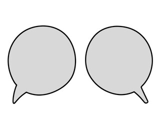 Two empty speech bubbles isolated on white background. Vector illustration for communication, dialogue, conversation or messaging concepts. Simple design element.