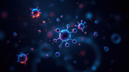 Illustration of molecular structures with detailed chemical bonds against a cosmic backdrop.