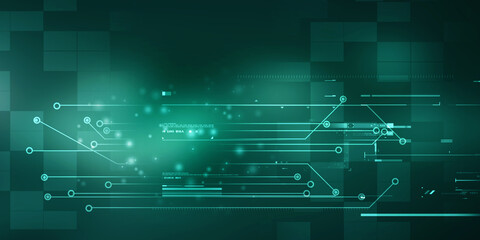 2d illustration Abstract futuristic electronic circuit technology background