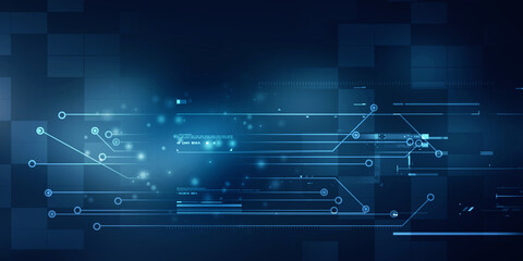 2d illustration Abstract futuristic electronic circuit technology background