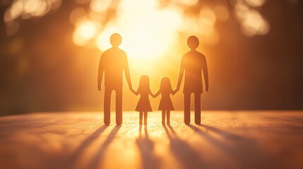 Abstract family bond in warm tones, soft light, gradient backdrop
