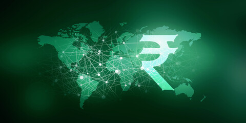 2D illustration Rupee currency sign