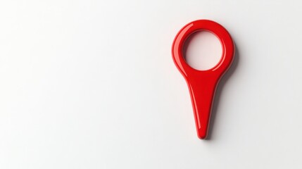 A red location marker on a plain white background, symbolizing navigation and geographic points of interest.