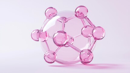 Fototapeta premium 3D Pink Molecule Model