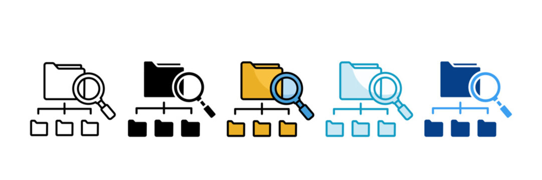 Data Classification  Icon Set Multiple Style Collection