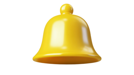 3D yellow bell icon designed in a modern isolated on white background