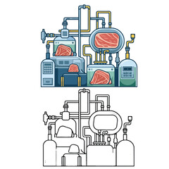 vector illustration of industrial factory