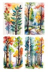 landscape in watercolor