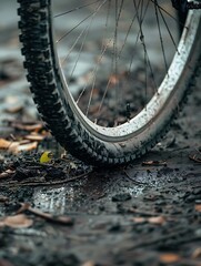 a close up of a bicycle tire