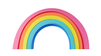 3d rainbow arching over transparent background symbolizing hope and pride