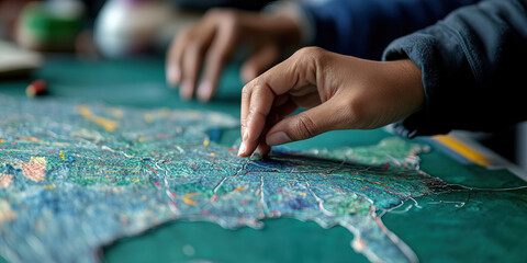 Hand Detailing a Textile Map