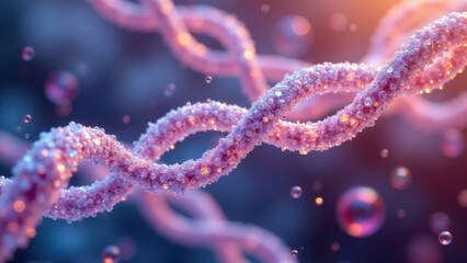 Molecular DNA structure with a focus on medical precision and scientific discovery.