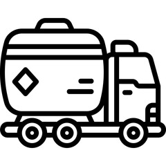 Tanker Truck  Line Icon