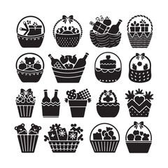   vector icons of  basket  