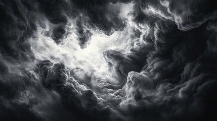 Dark, swirling clouds converge, creating a dramatic and moody sky, hinting at an impending storm or change in weather.