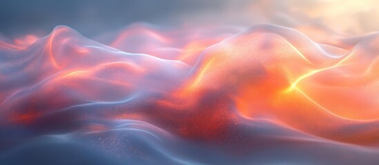 Obraz premium Abstract flowing light, orange and blue waves.