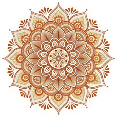 Detailed Mandala Design with Intricate Patterns and Warm Colors