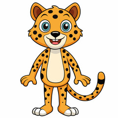 funny cheetah vector art illustration with hand