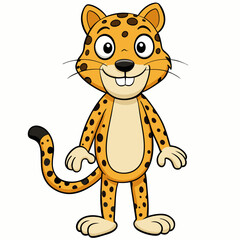 funny cheetah vector art illustration with hand