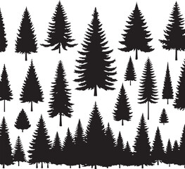 Obraz premium Forest Tree Silhouette Collection