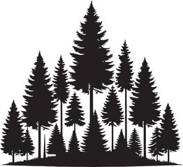 Obraz premium Forest Tree Silhouette Collection