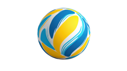 Colorful sphere rotating on transparent background: abstract 3d animation