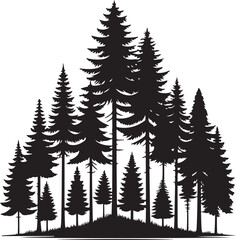 Obraz premium Forest Tree Silhouette Collection